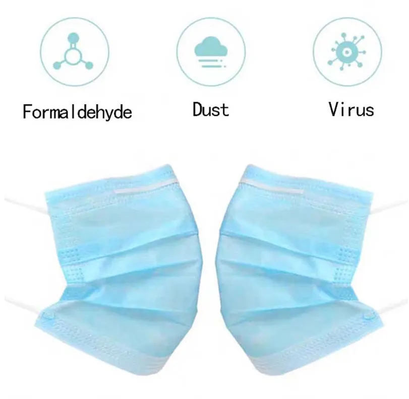1pc Face Masks Disposable 3 Layers Dustproof Facial Protective Cover Anti-Dust Surgical Medical Salon Earloop