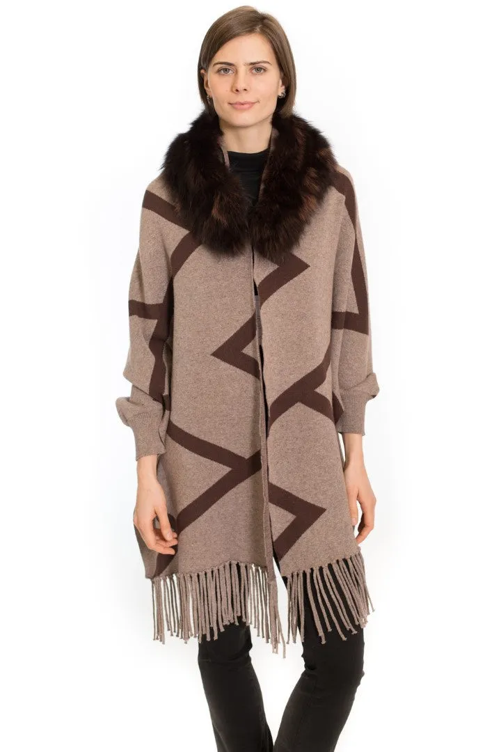 ADARE - Checkered Cape with Fringes