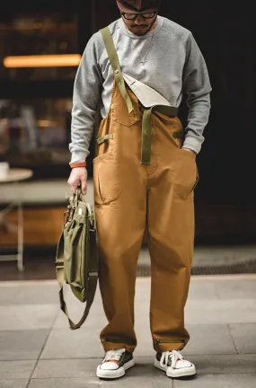 American Loose Straight Bib Casual One-Piece Long Men's Overalls