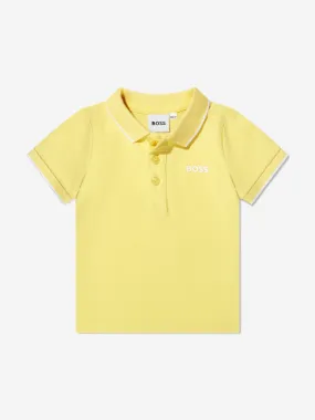 BOSS Baby Boys Pique Polo Shirt In Yellow