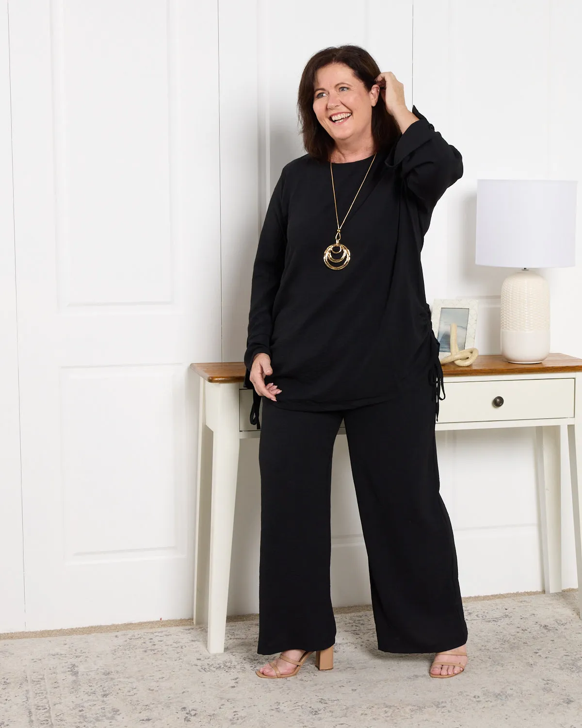 Brielle Top & Pants Set - Black