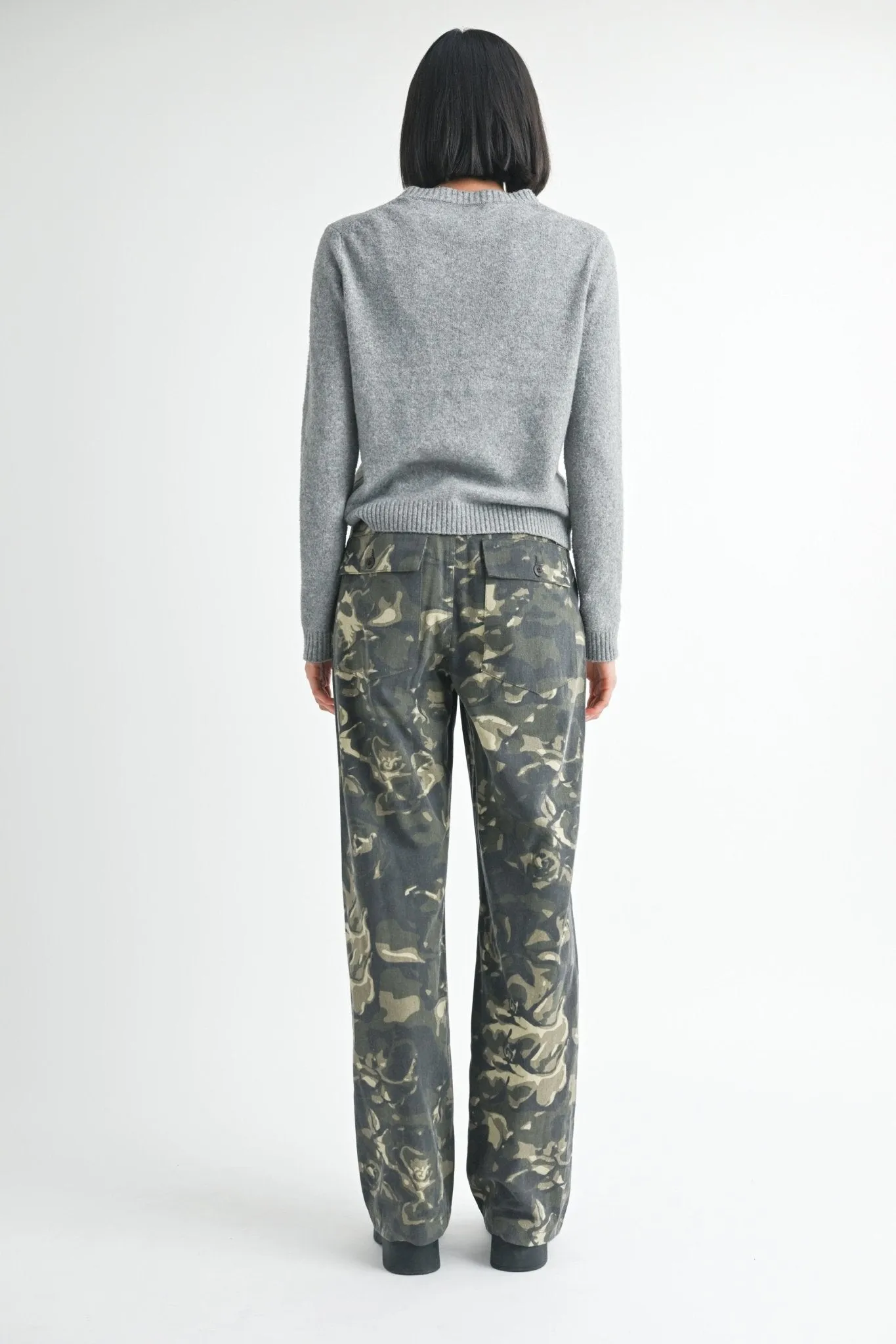 Camouflage Straight Leg Pants with Pockets