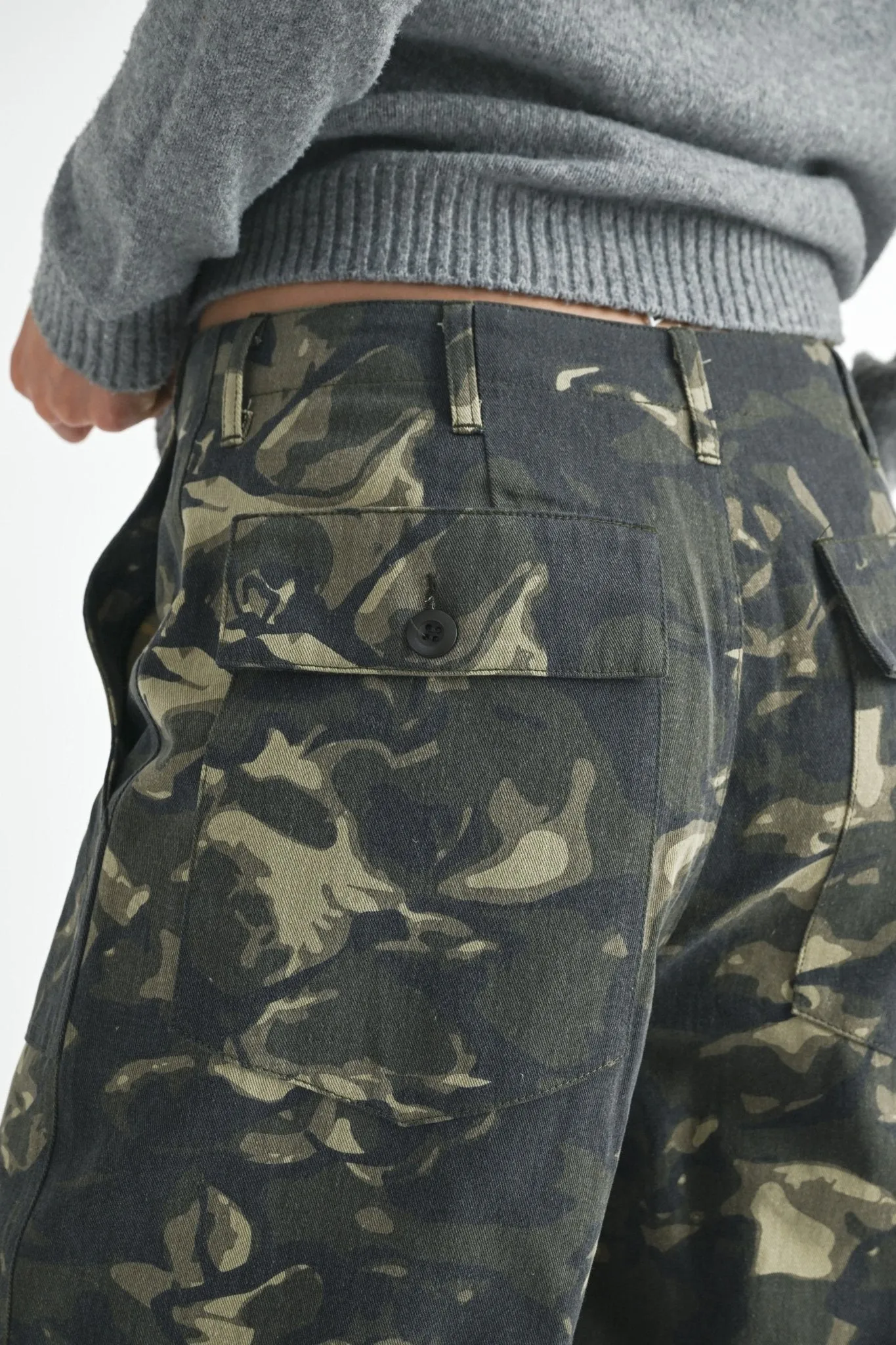 Camouflage Straight Leg Pants with Pockets