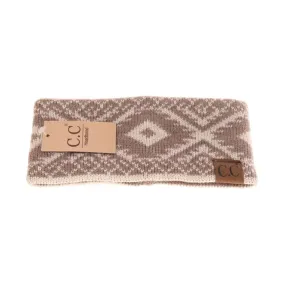 C.C. Aztec Printed Head Wrap - Taupe
