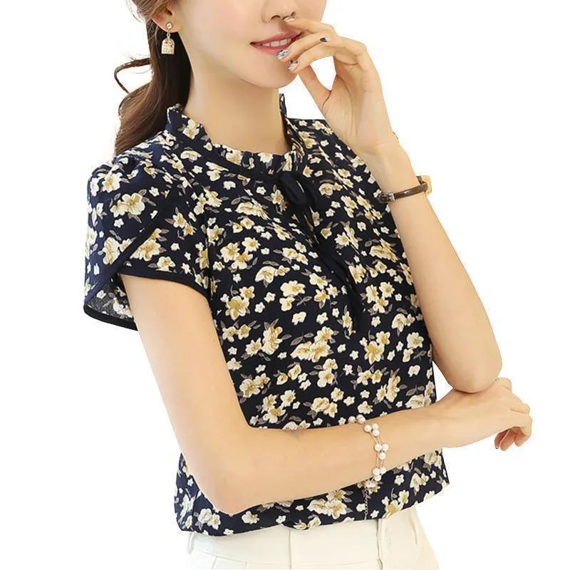 Chiffon Floral Print Blouse  (US 2-16)