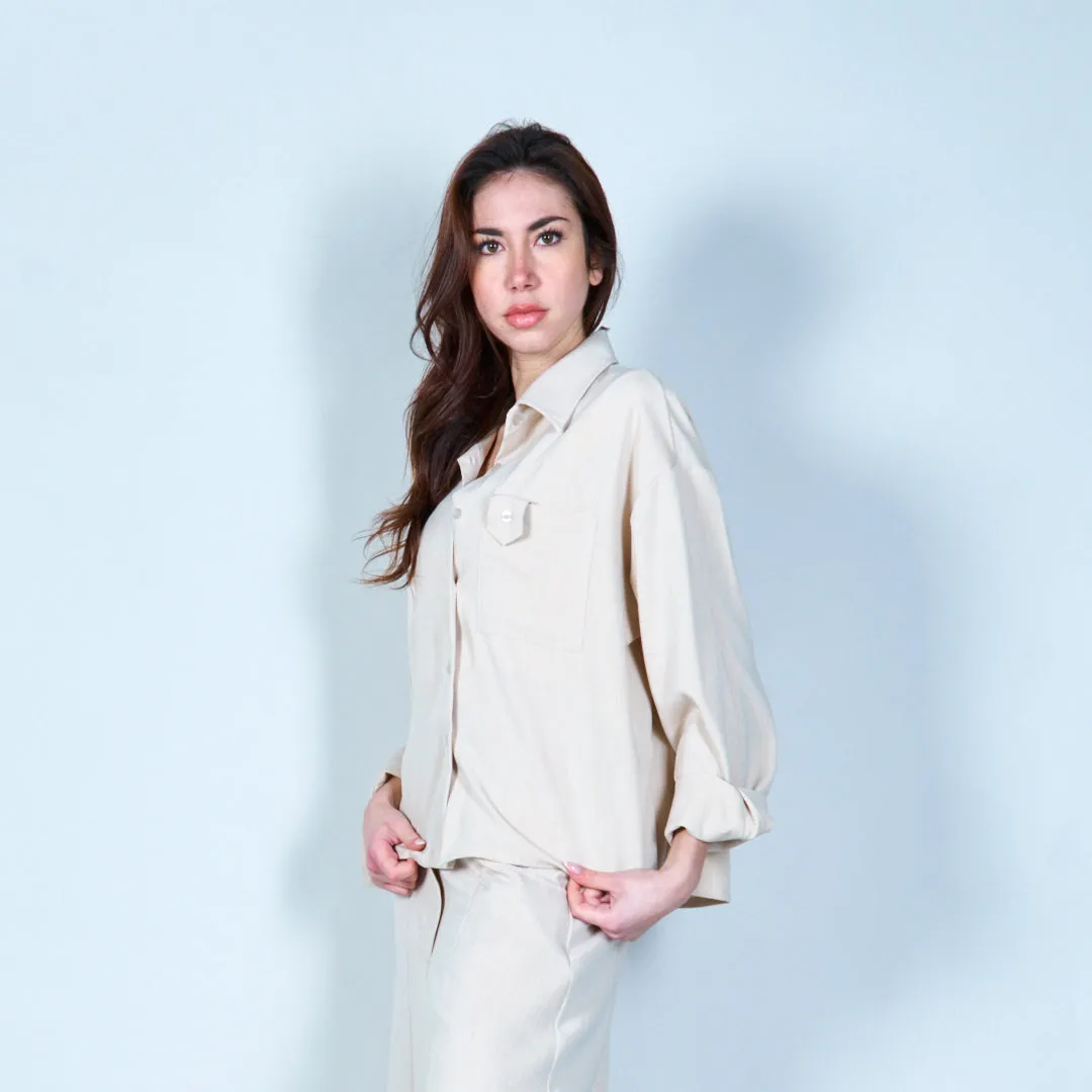 Classic button-up shirt with pocket wholesale