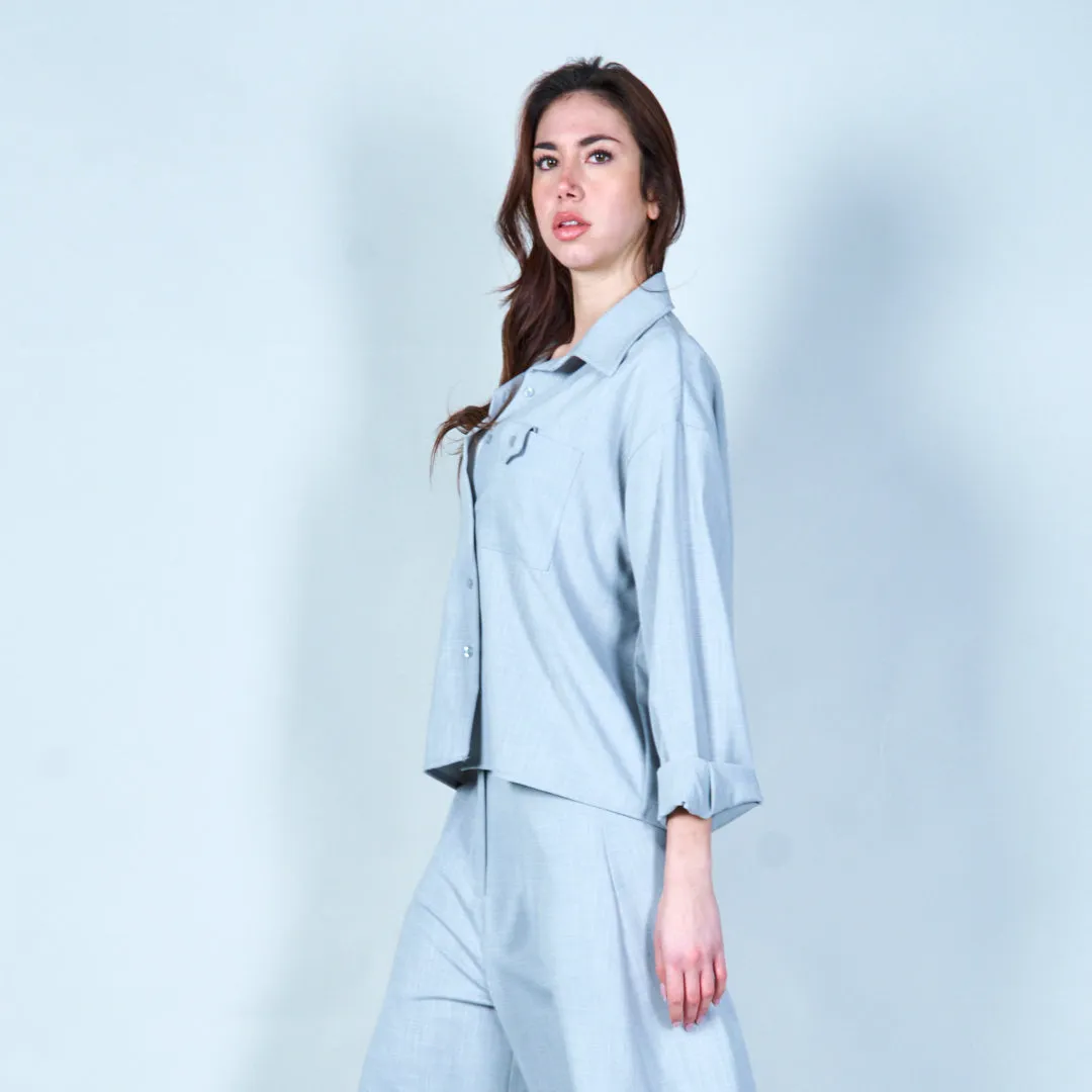 Classic button-up shirt with pocket wholesale