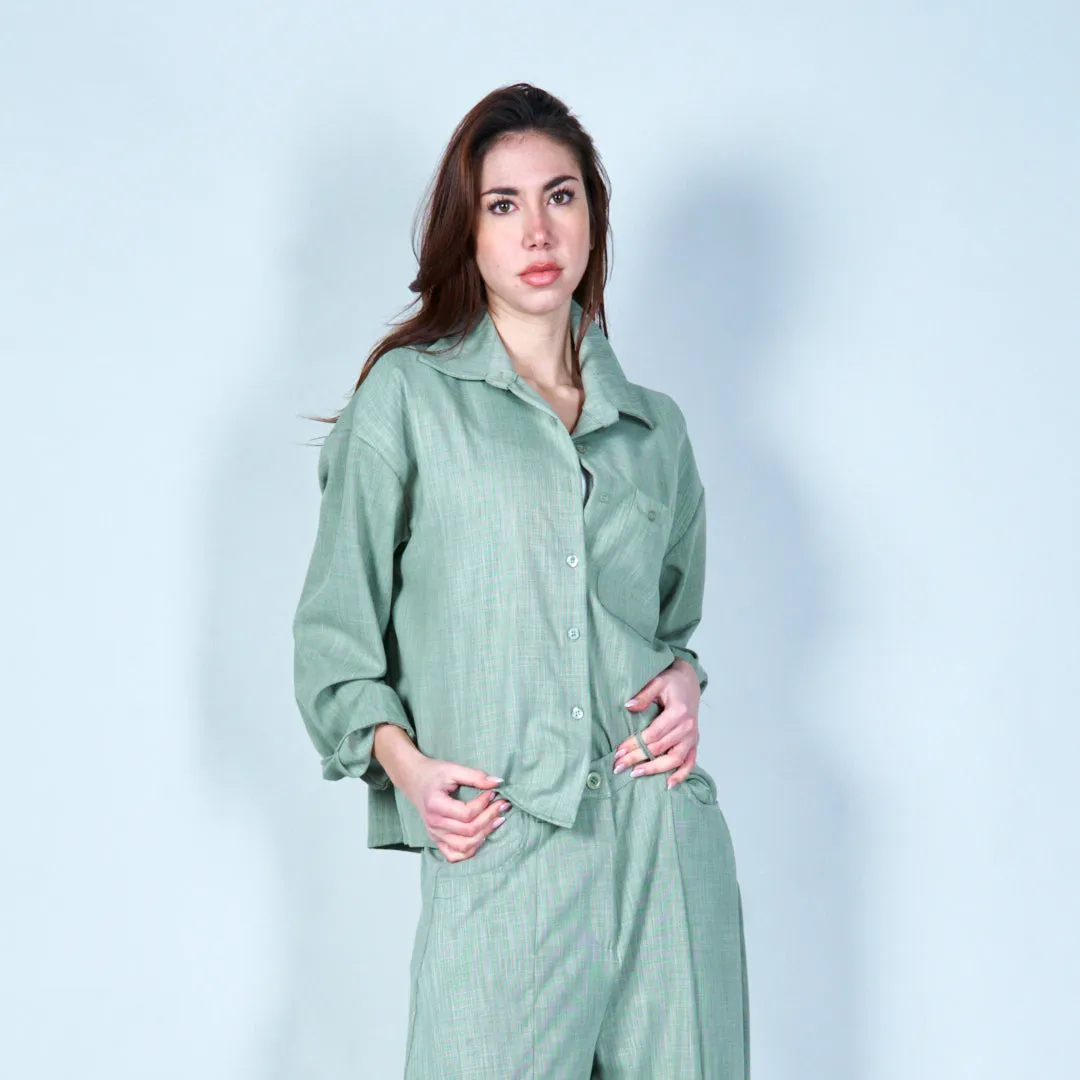 Classic button-up shirt with pocket wholesale