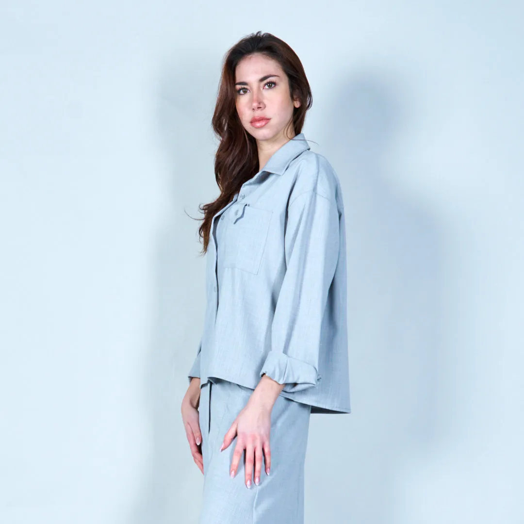 Classic button-up shirt with pocket wholesale