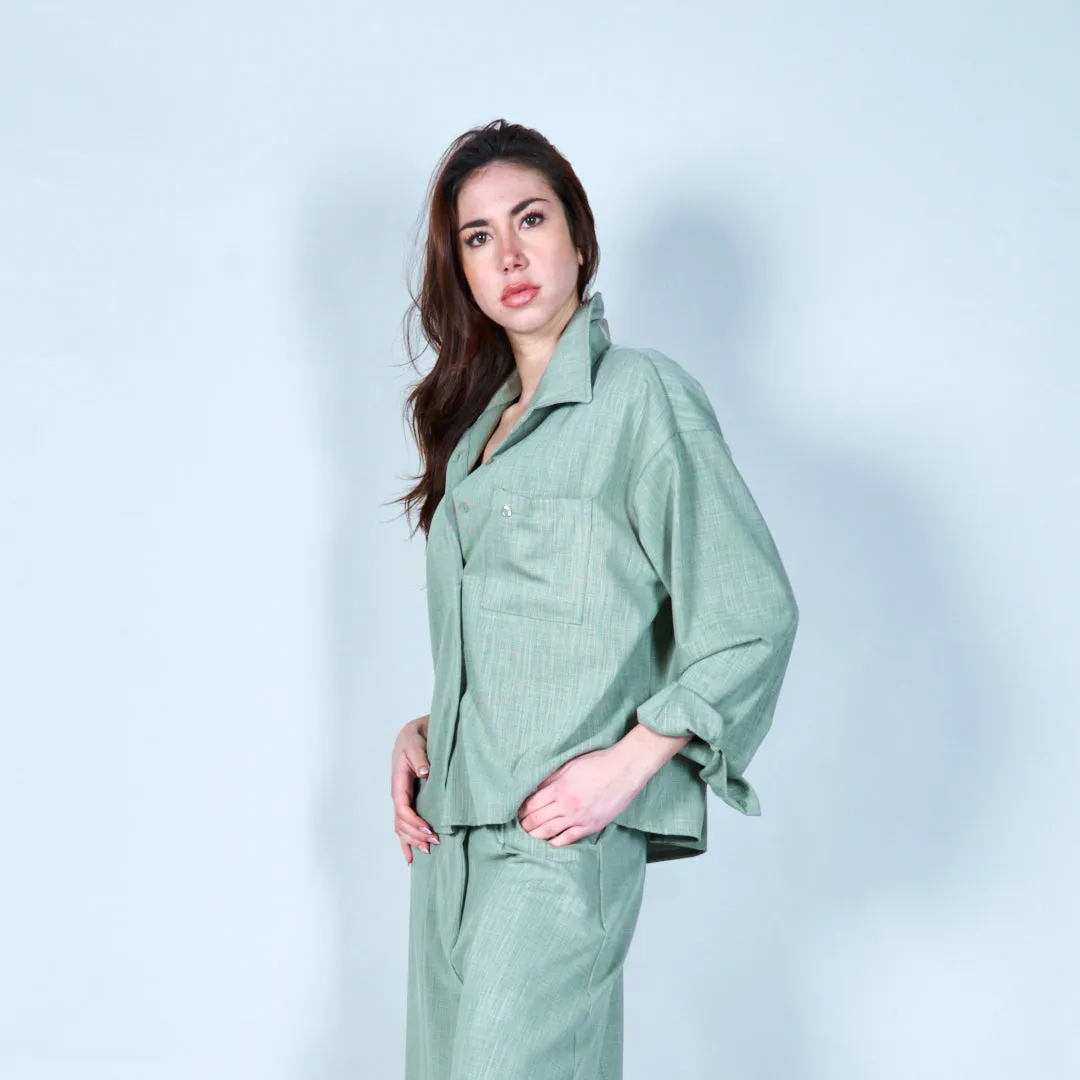 Classic button-up shirt with pocket wholesale