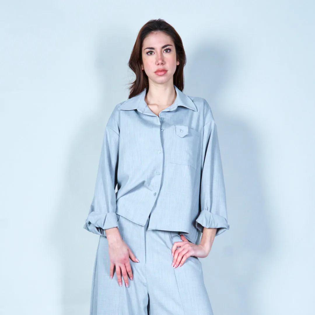 Classic button-up shirt with pocket wholesale