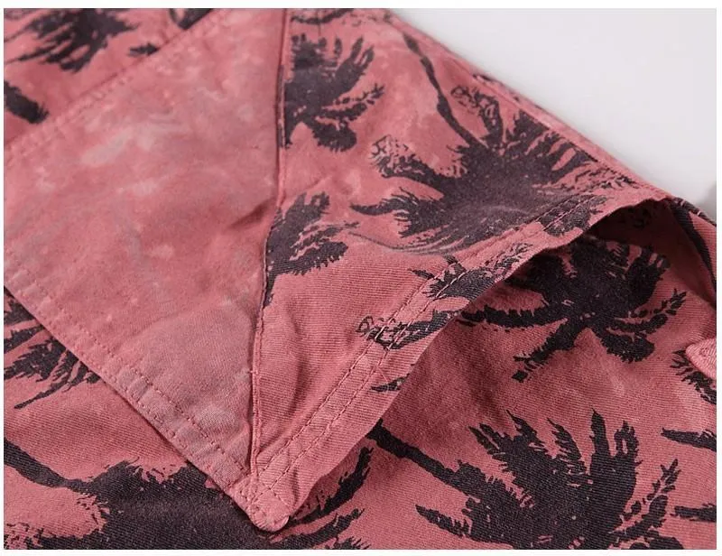 Coconut Tree Print 90's Overalls