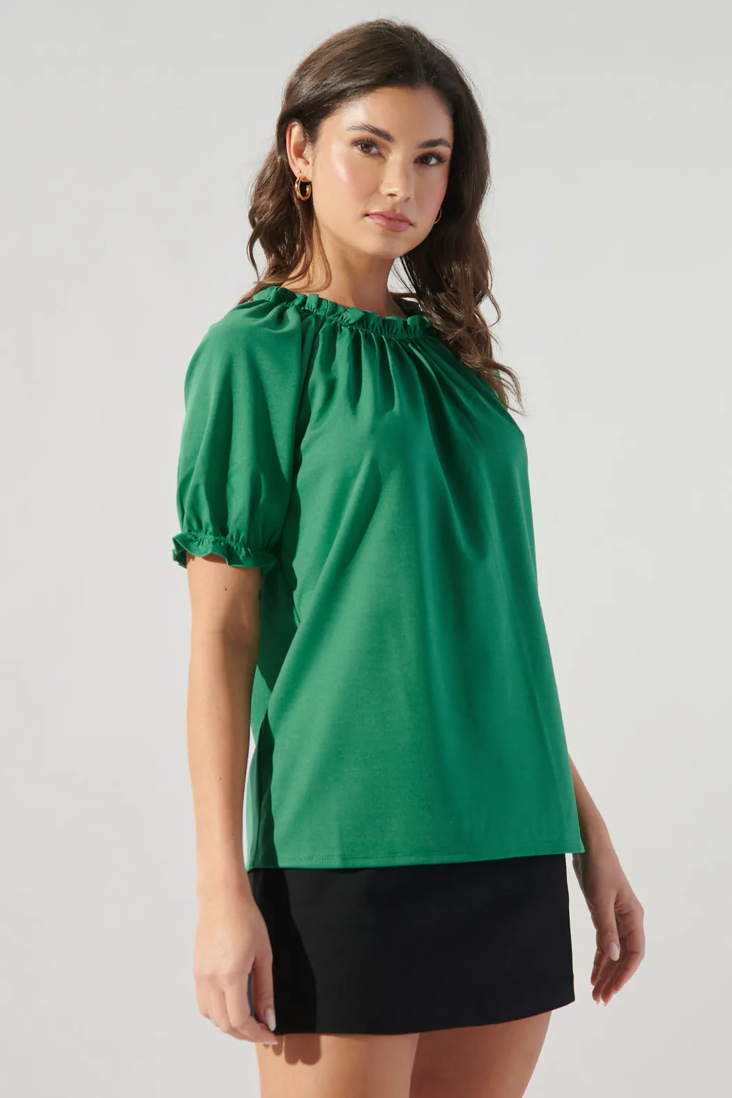 Consuela Ruffle Puff Sleeve Blouse