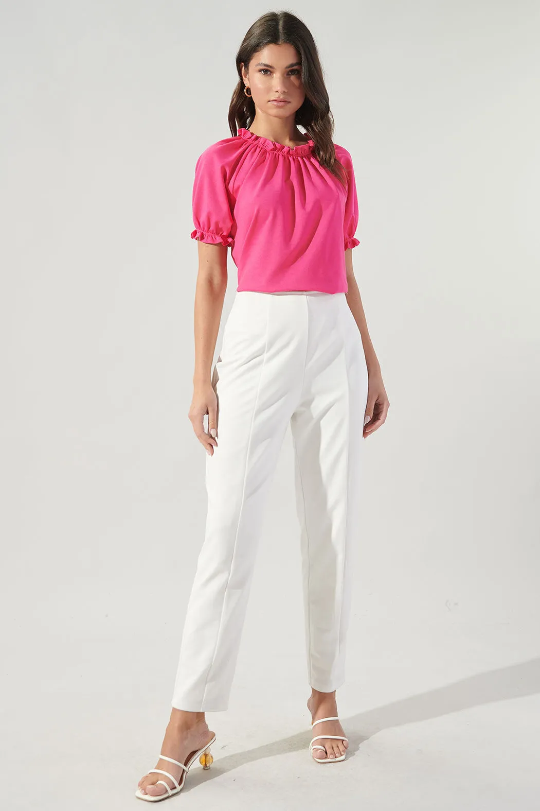 Consuela Ruffle Puff Sleeve Blouse