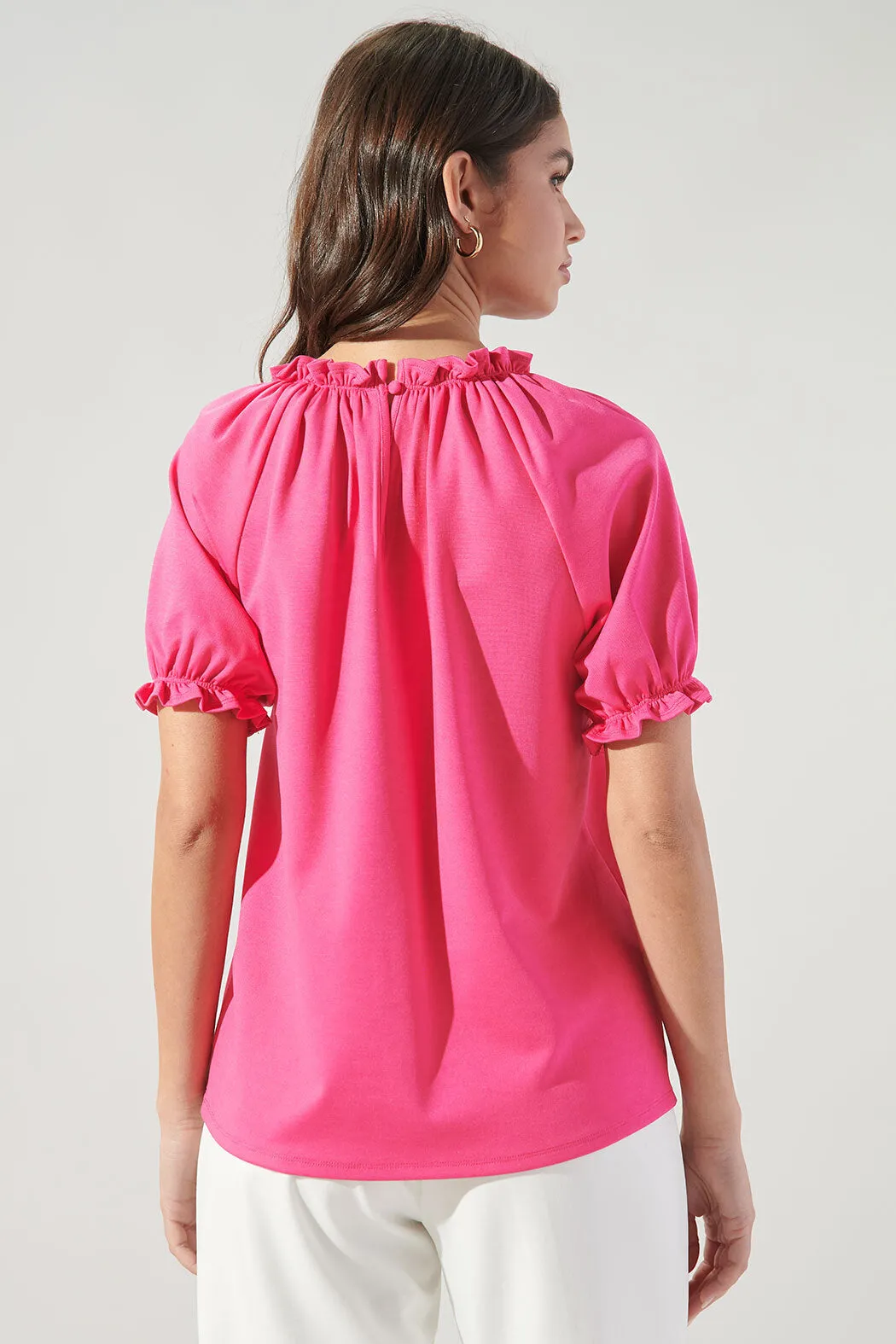 Consuela Ruffle Puff Sleeve Blouse