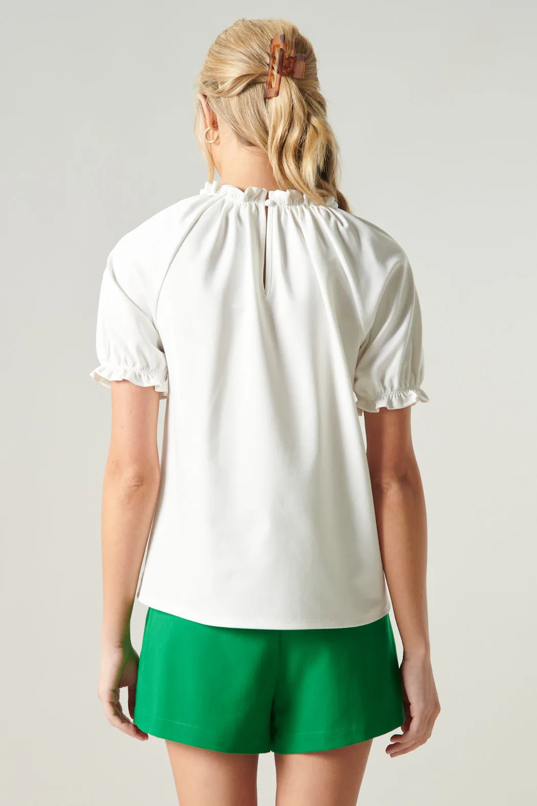 Consuela Ruffle Puff Sleeve Blouse