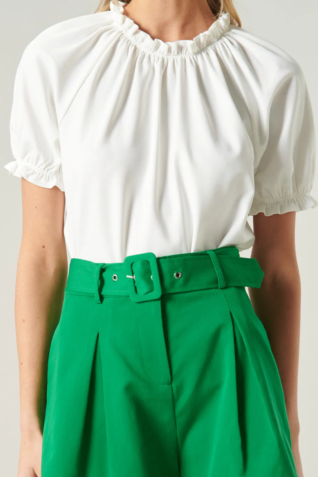 Consuela Ruffle Puff Sleeve Blouse