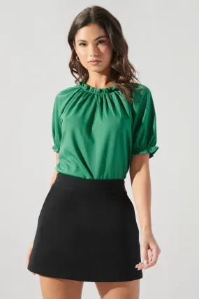 Consuela Ruffle Puff Sleeve Blouse