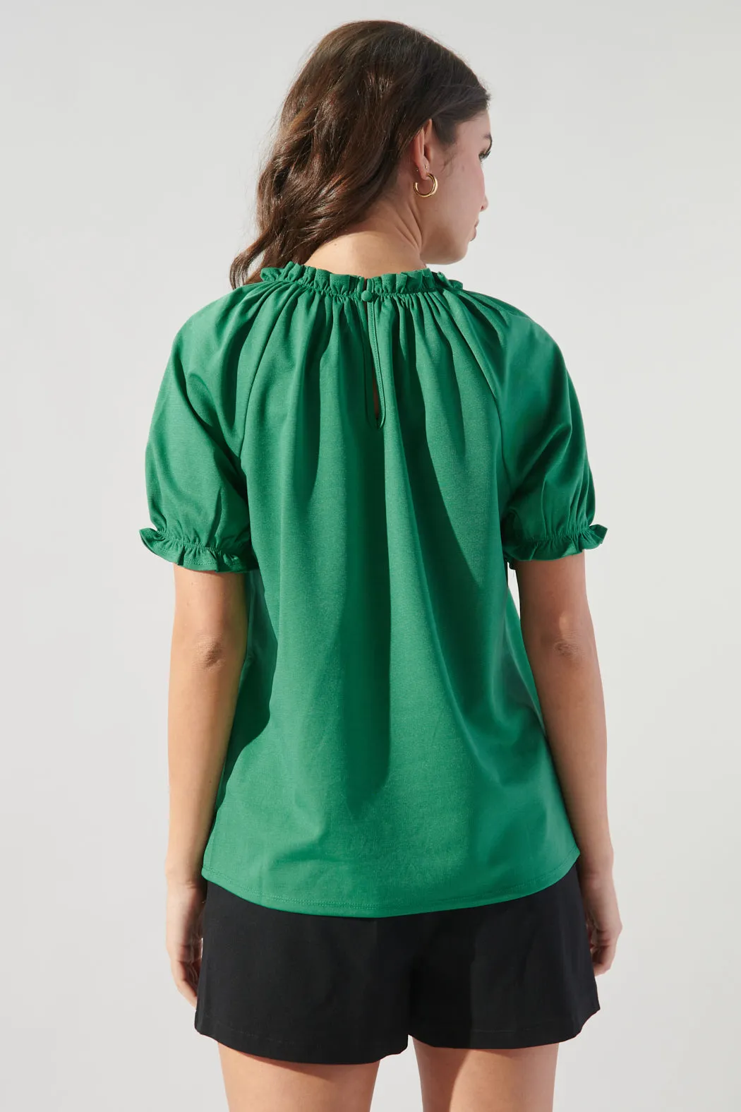 Consuela Ruffle Puff Sleeve Blouse