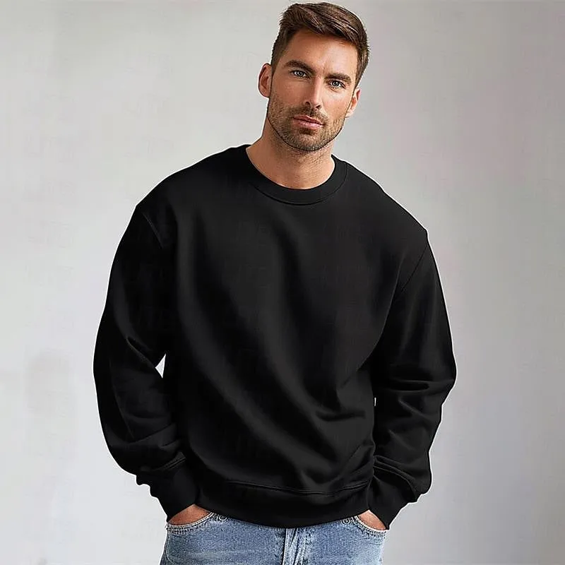 Cotton Crew Neck Pullover Sweatshirt