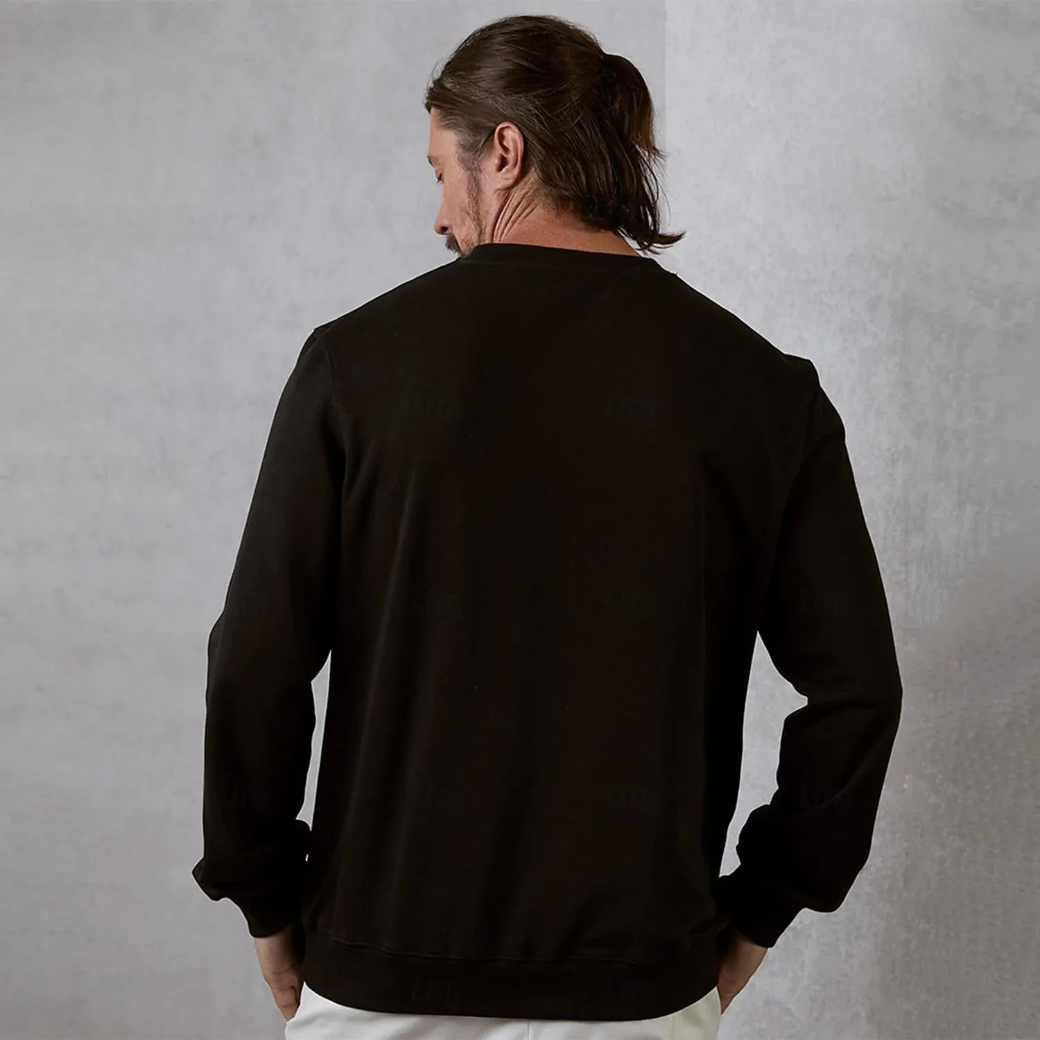 Cotton Crew Neck Pullover Sweatshirt