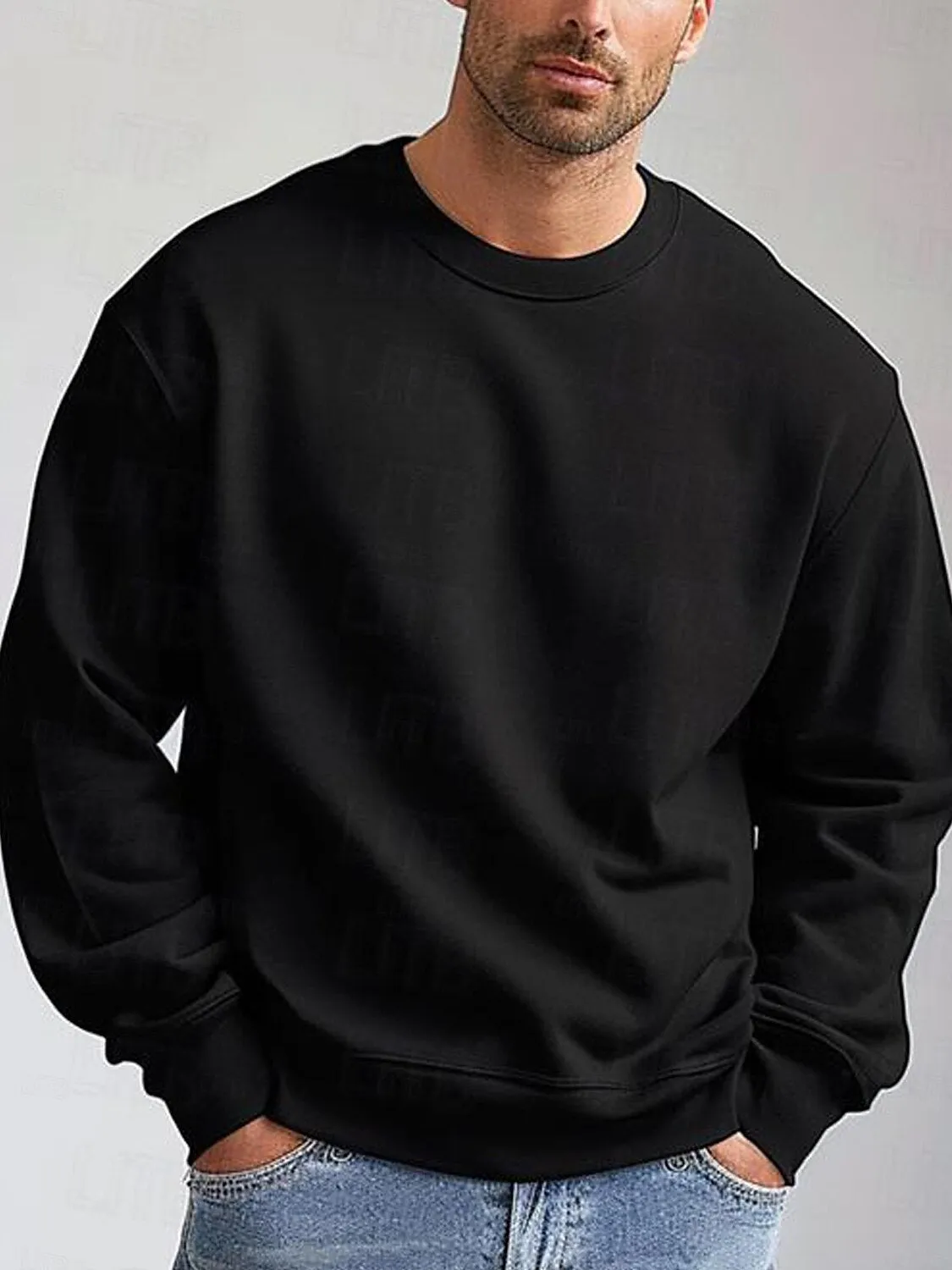 Cotton Crew Neck Pullover Sweatshirt