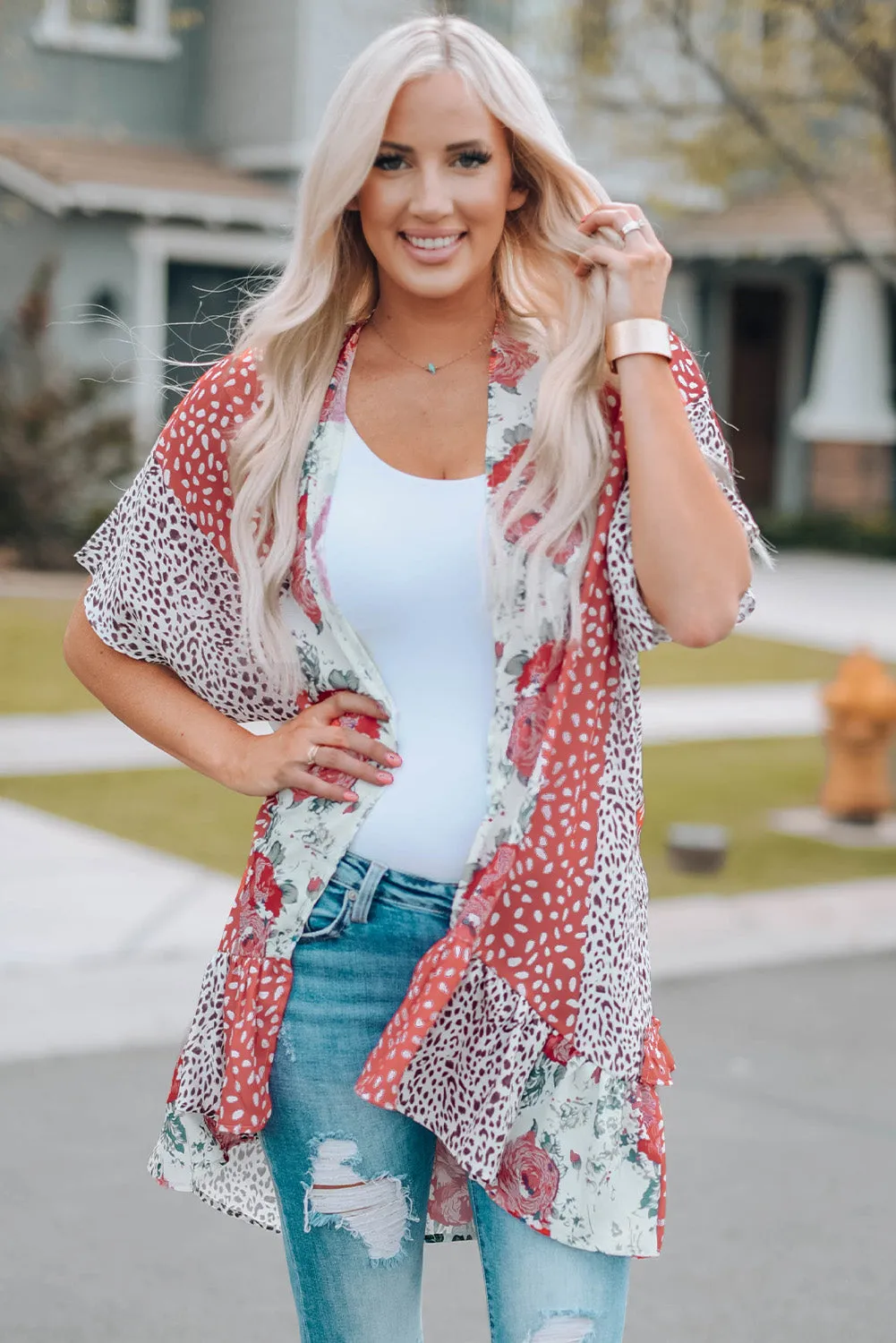 Decisions, Decisions Ruffle Hem Kimono