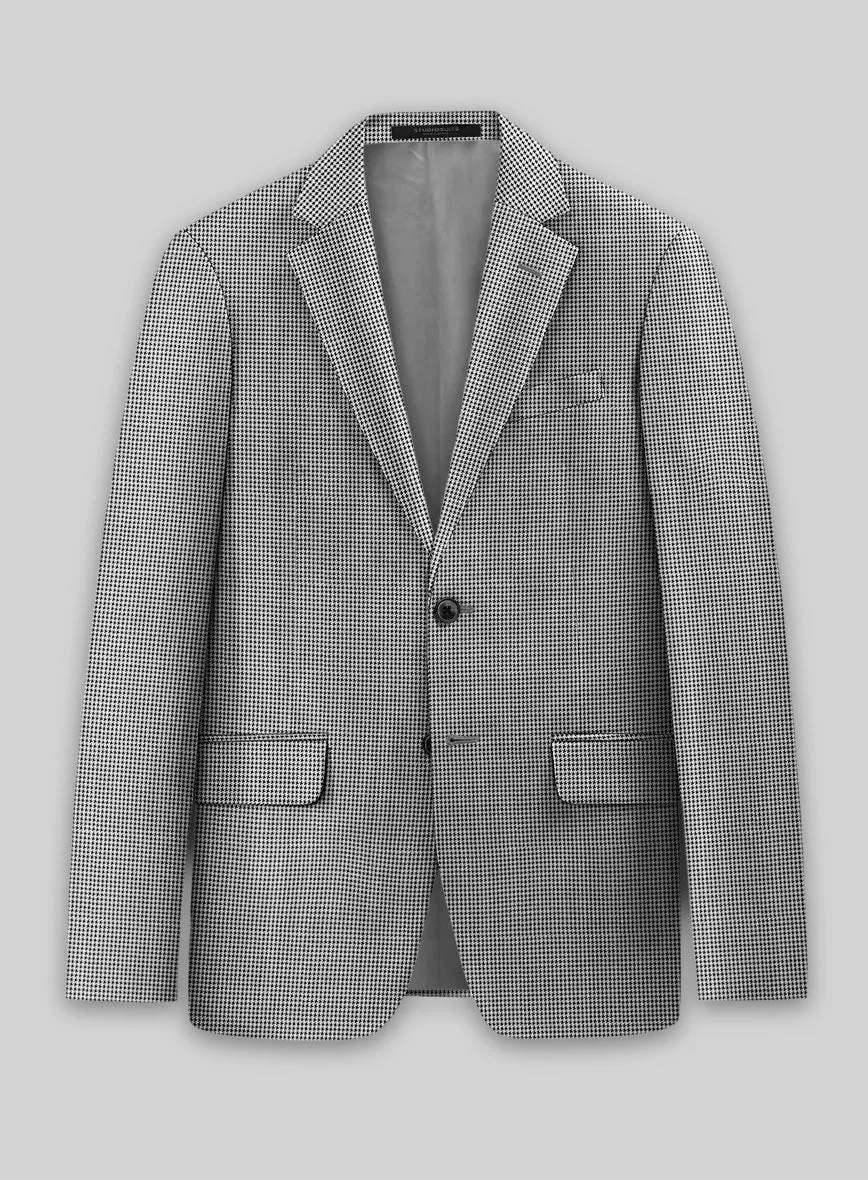 Dogtooth Wool Light Gray Jacket