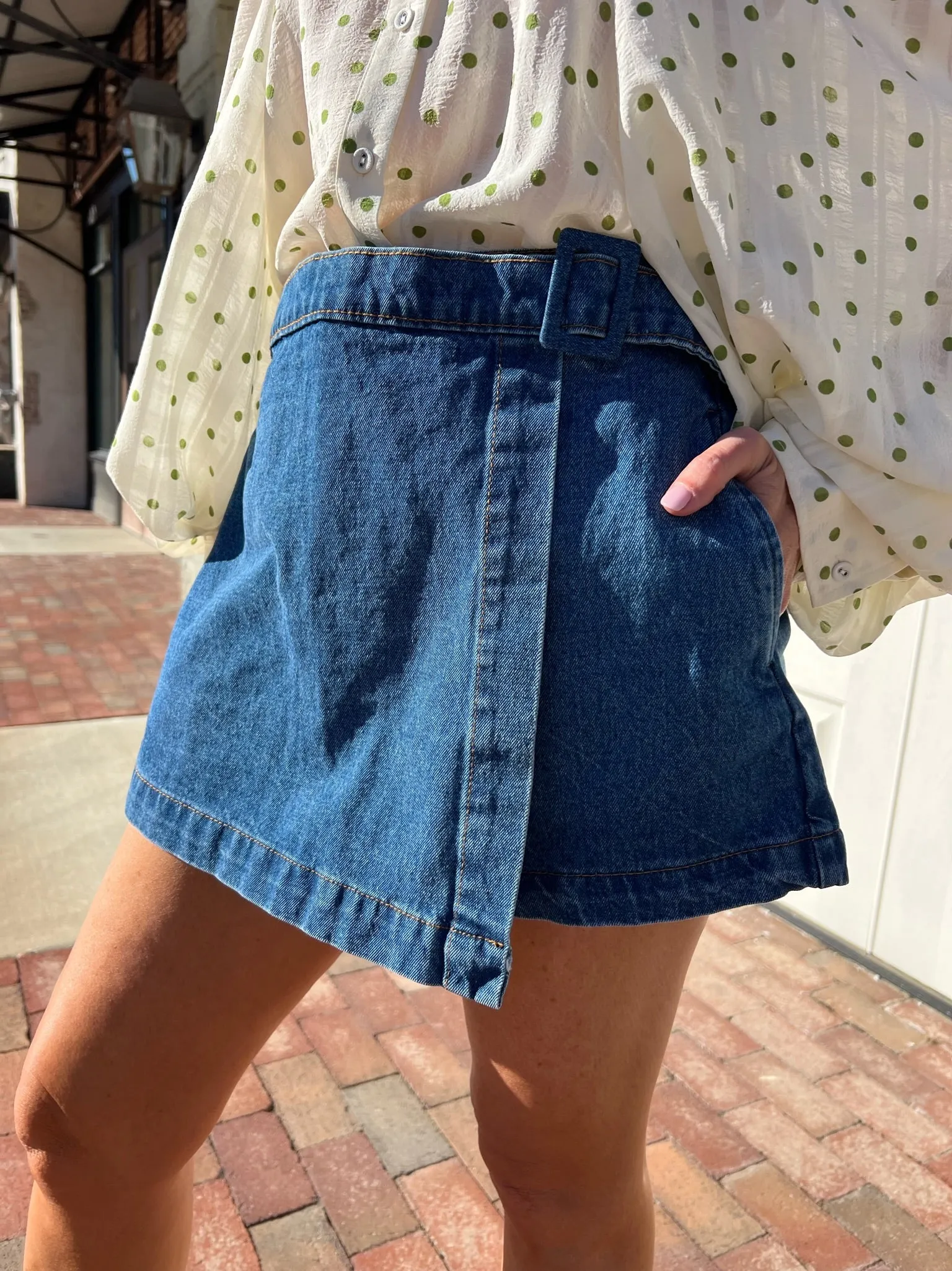 Entro | Buckle Up Skort LT. Denim