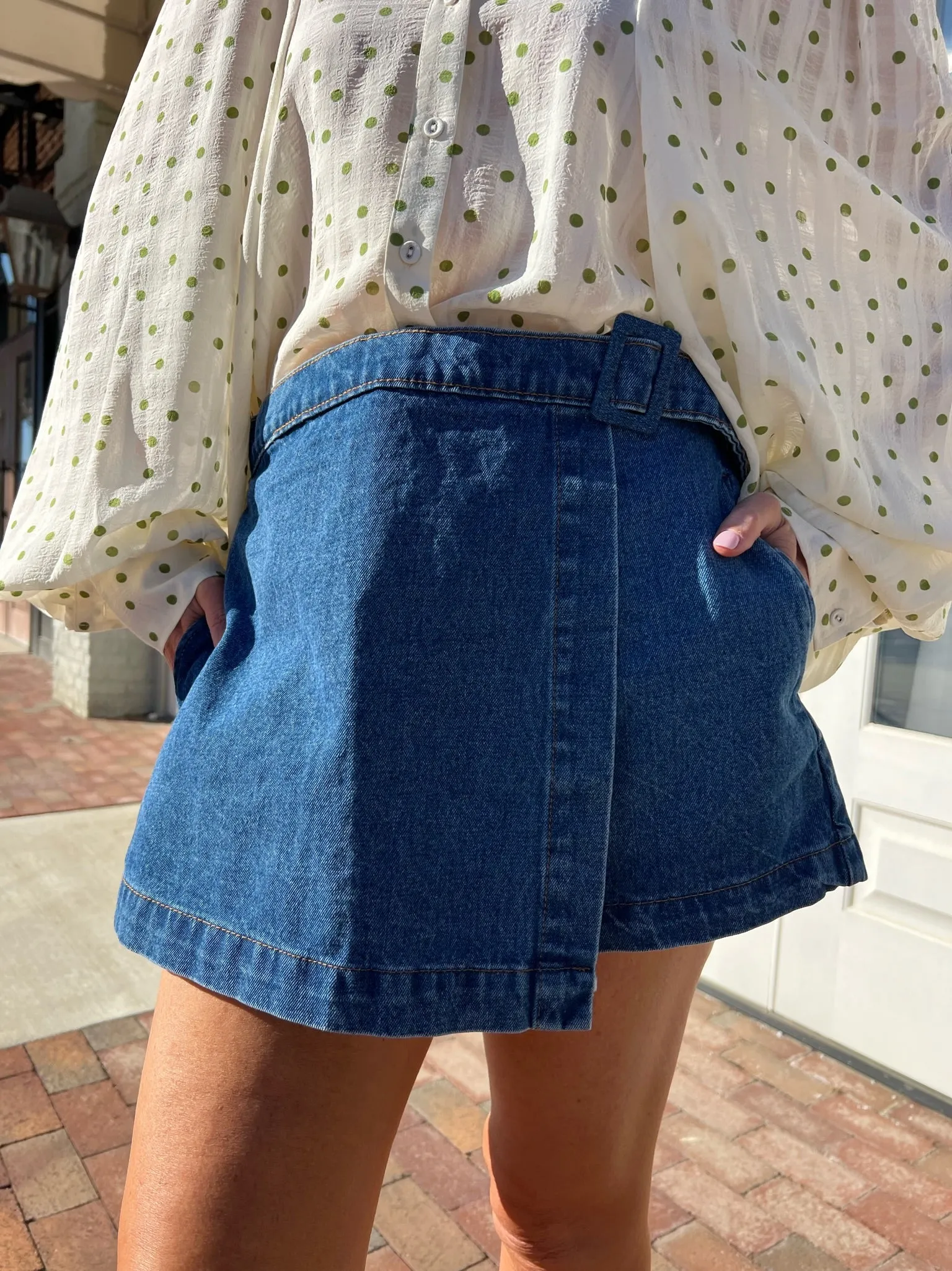 Entro | Buckle Up Skort LT. Denim