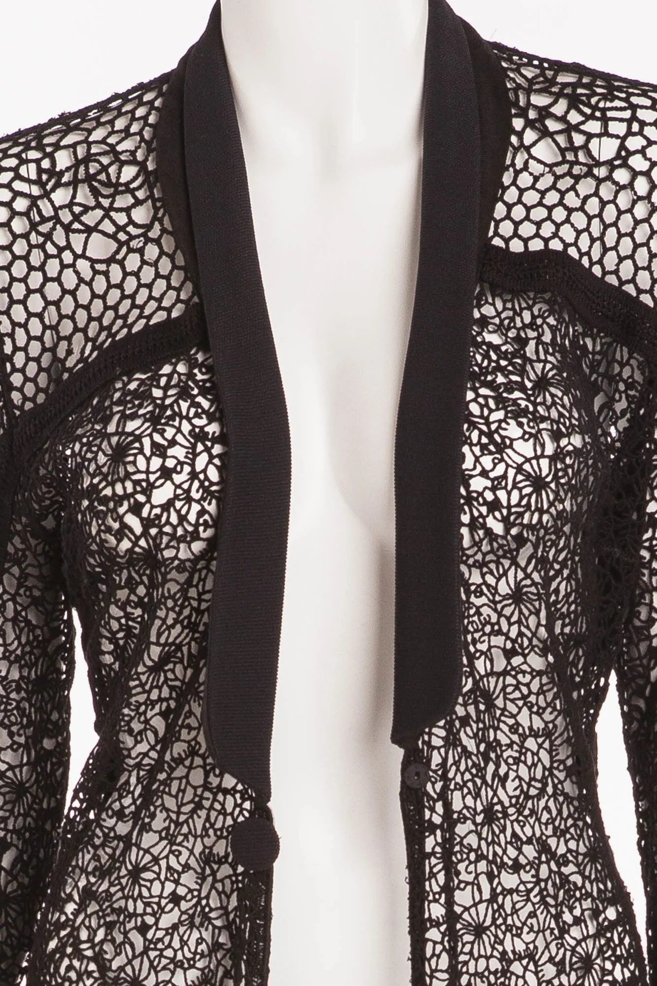 Ermanno Scervino - Black Knitted Long Cardigan with Fringe -IT 42