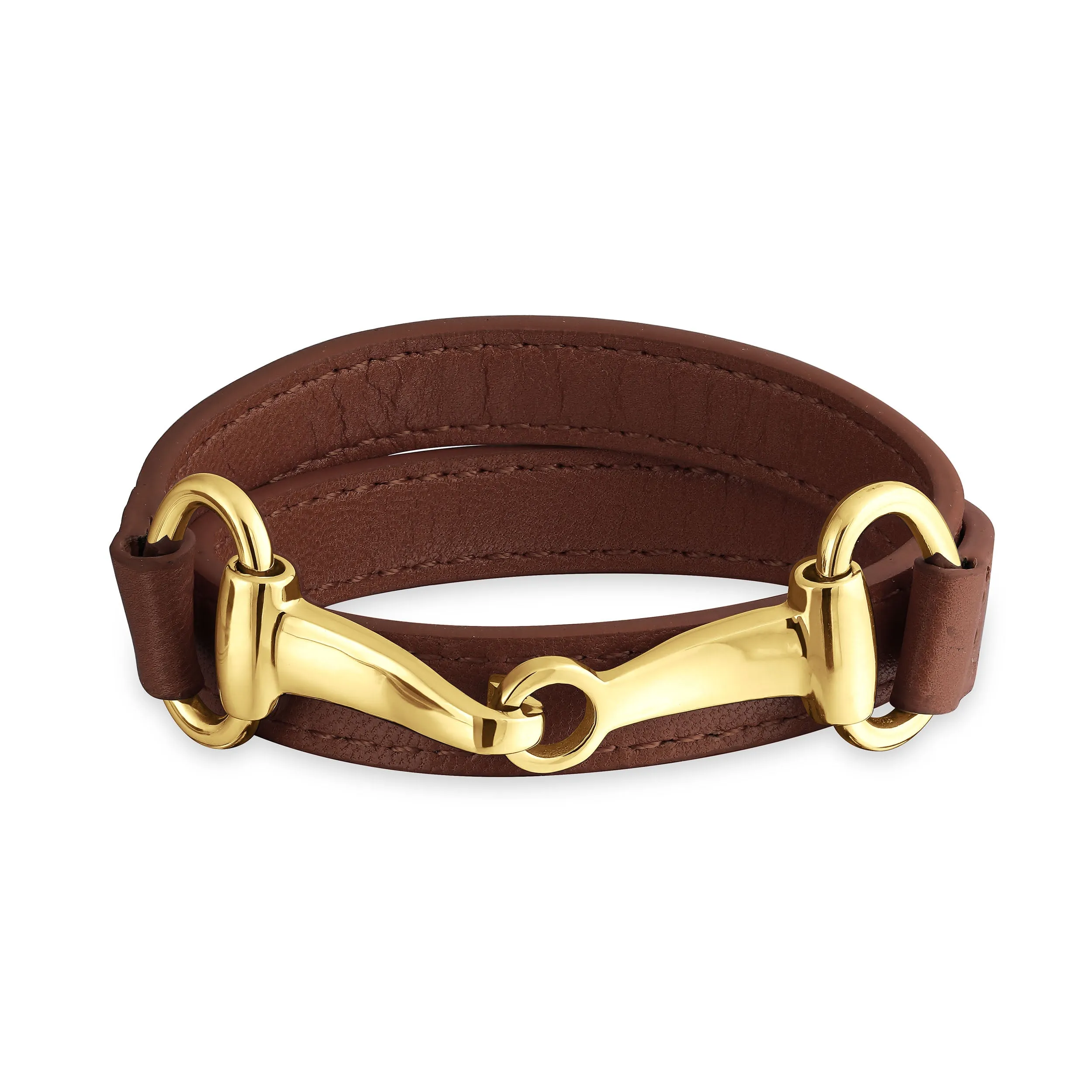 Fashion Red White Orange Black Brown Leather Double Wrap Bracelet with Horse Bit