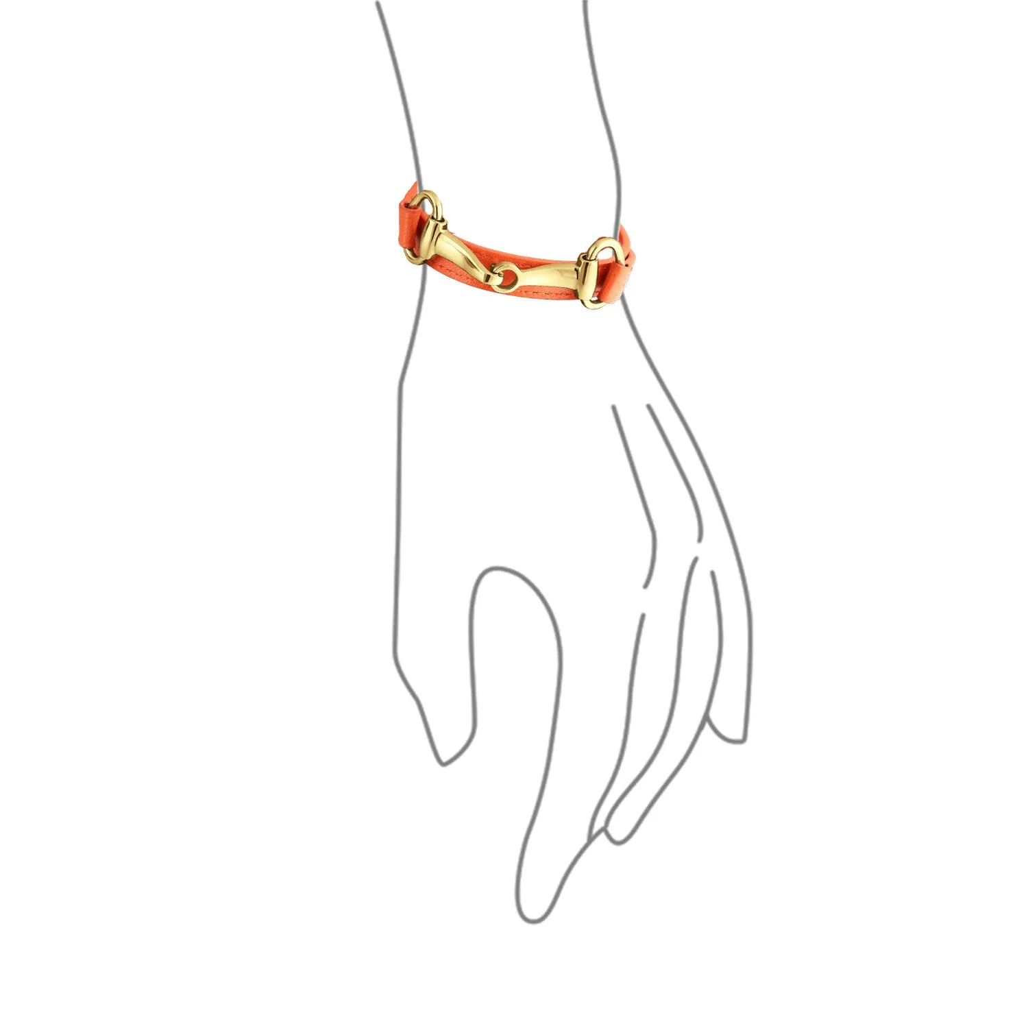Fashion Red White Orange Black Brown Leather Double Wrap Bracelet with Horse Bit