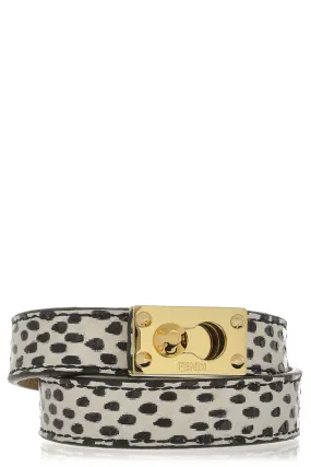 FENDI GOLDMINE Black and White Wrap Bracelet