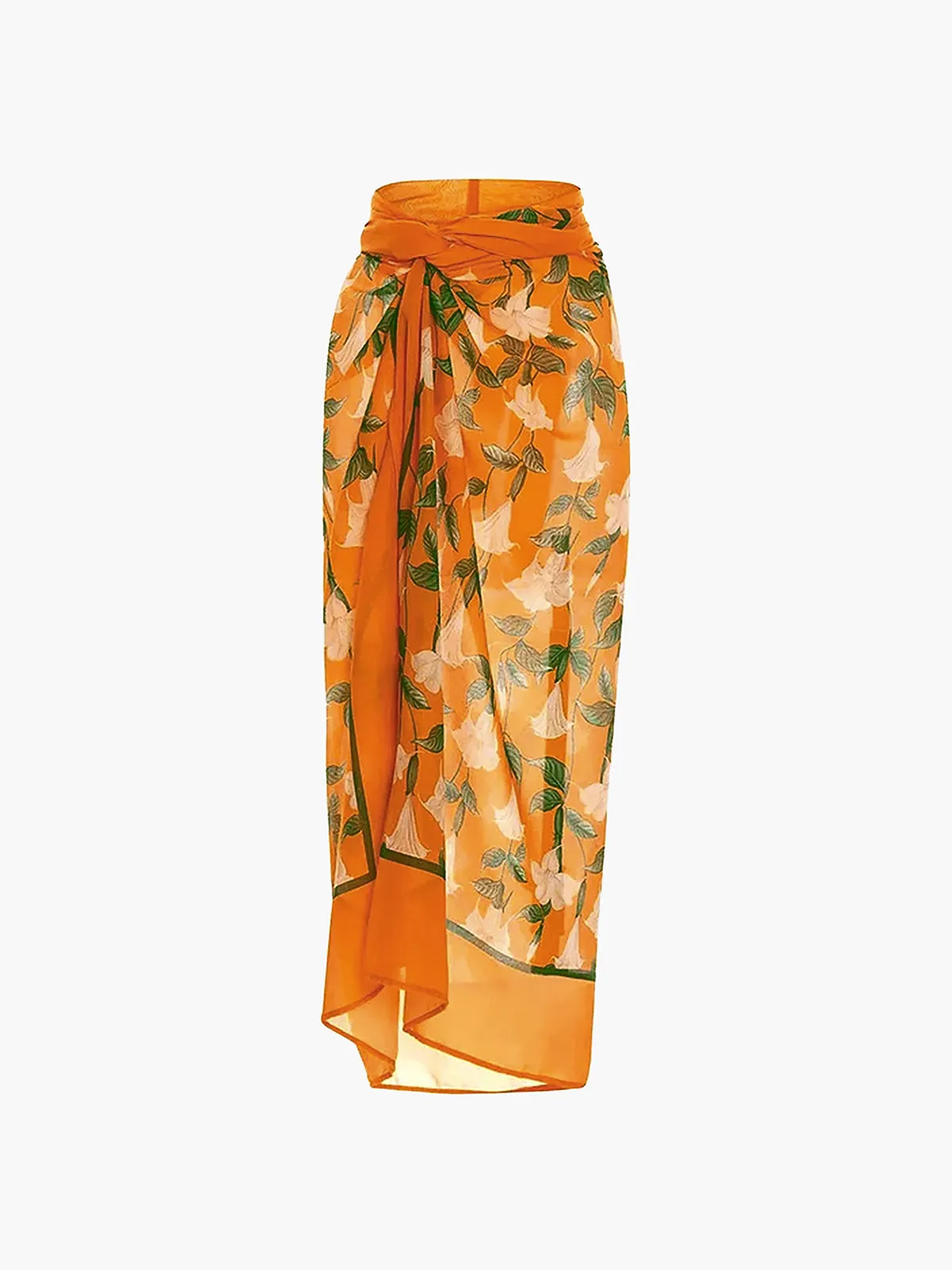 Floral Pattern Cover Trendy Up Wrap Skirt