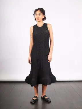 Foam Ruffle Dress in Black Bubble Jersey by Melitta Baumeister