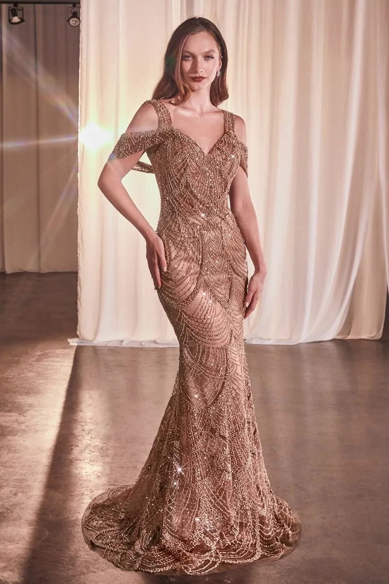 FULLY EMBELLISHED FIT & FLARE GOWN CDCC4020
