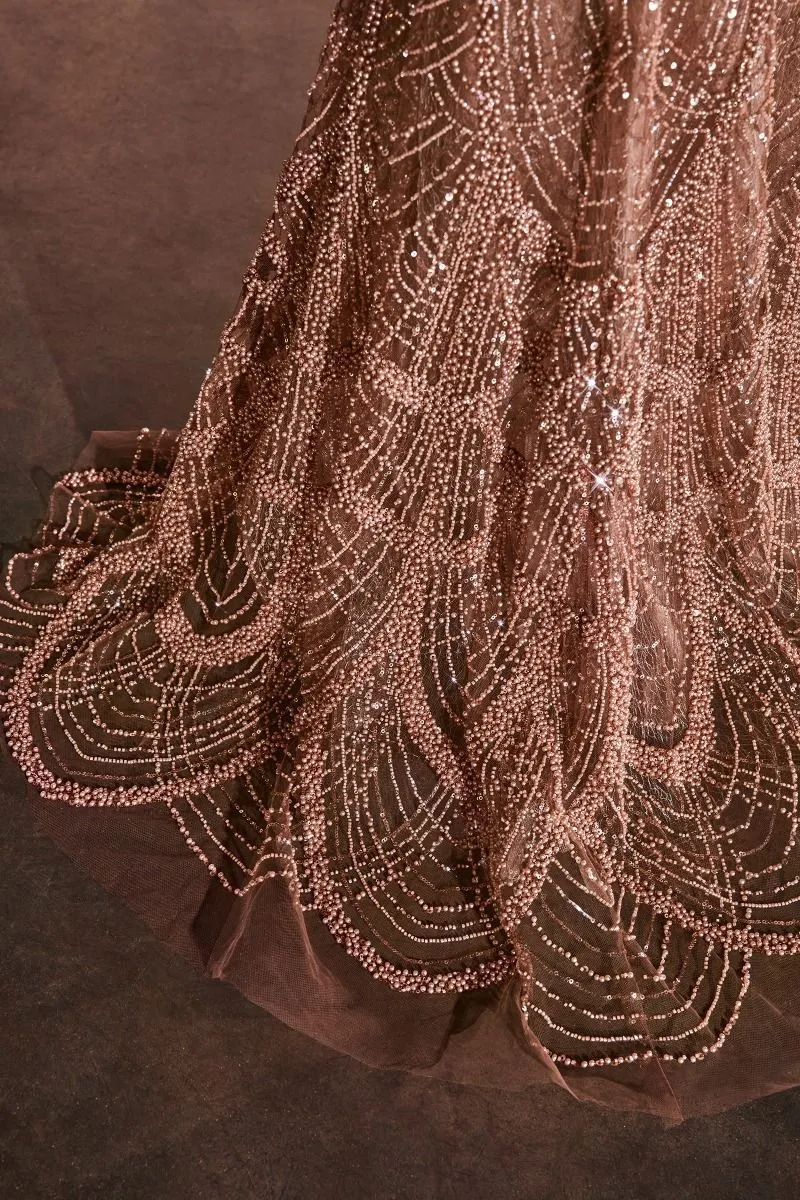 FULLY EMBELLISHED FIT & FLARE GOWN CDCC4020