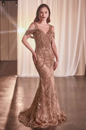 FULLY EMBELLISHED FIT & FLARE GOWN CDCC4020