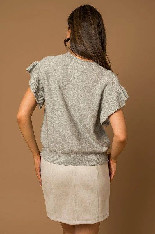 Gilli Ruffle Sleeve Knit Top