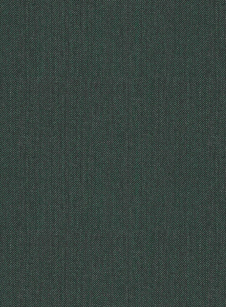Green Herringbone Wool Jacket