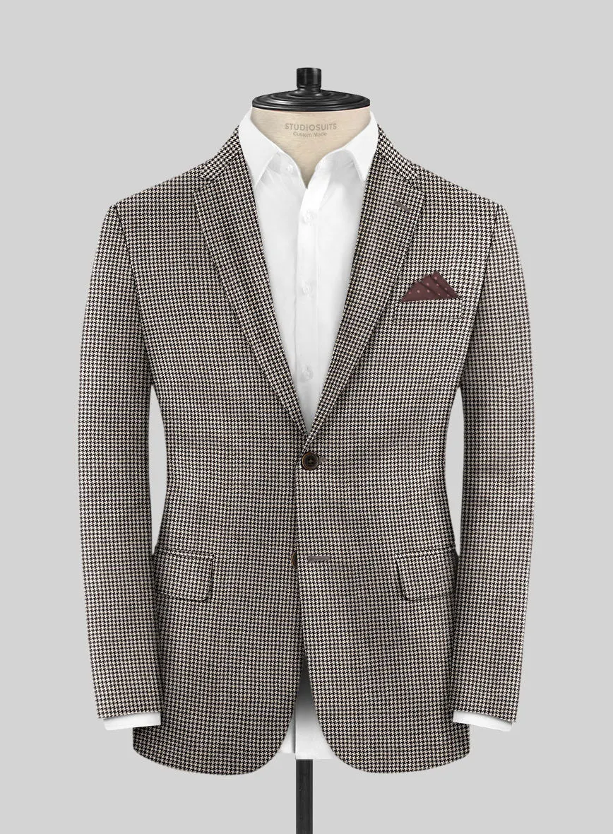 Hardy Minnis Beige Houndstooth Wool Jacket