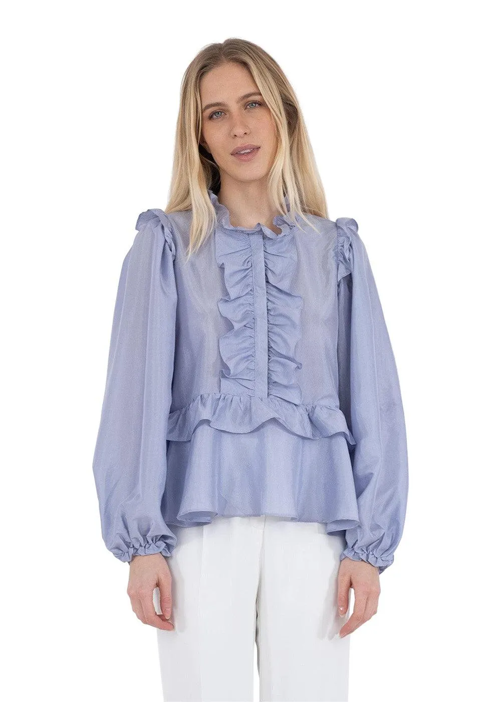 Hawaii Solid Blouse - Light Blue