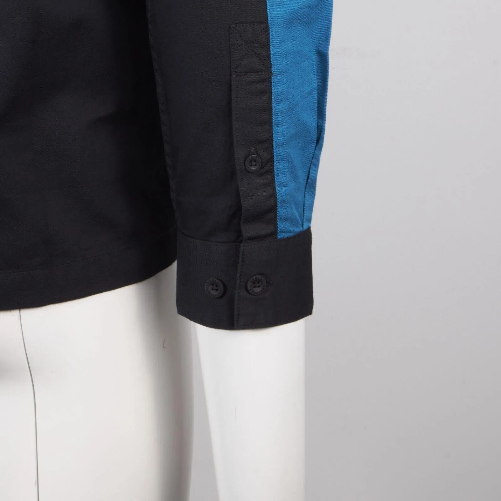 HD Branded Men's Blue Black Tone Timeless Mechanic L/S Woven Shirt (S47)