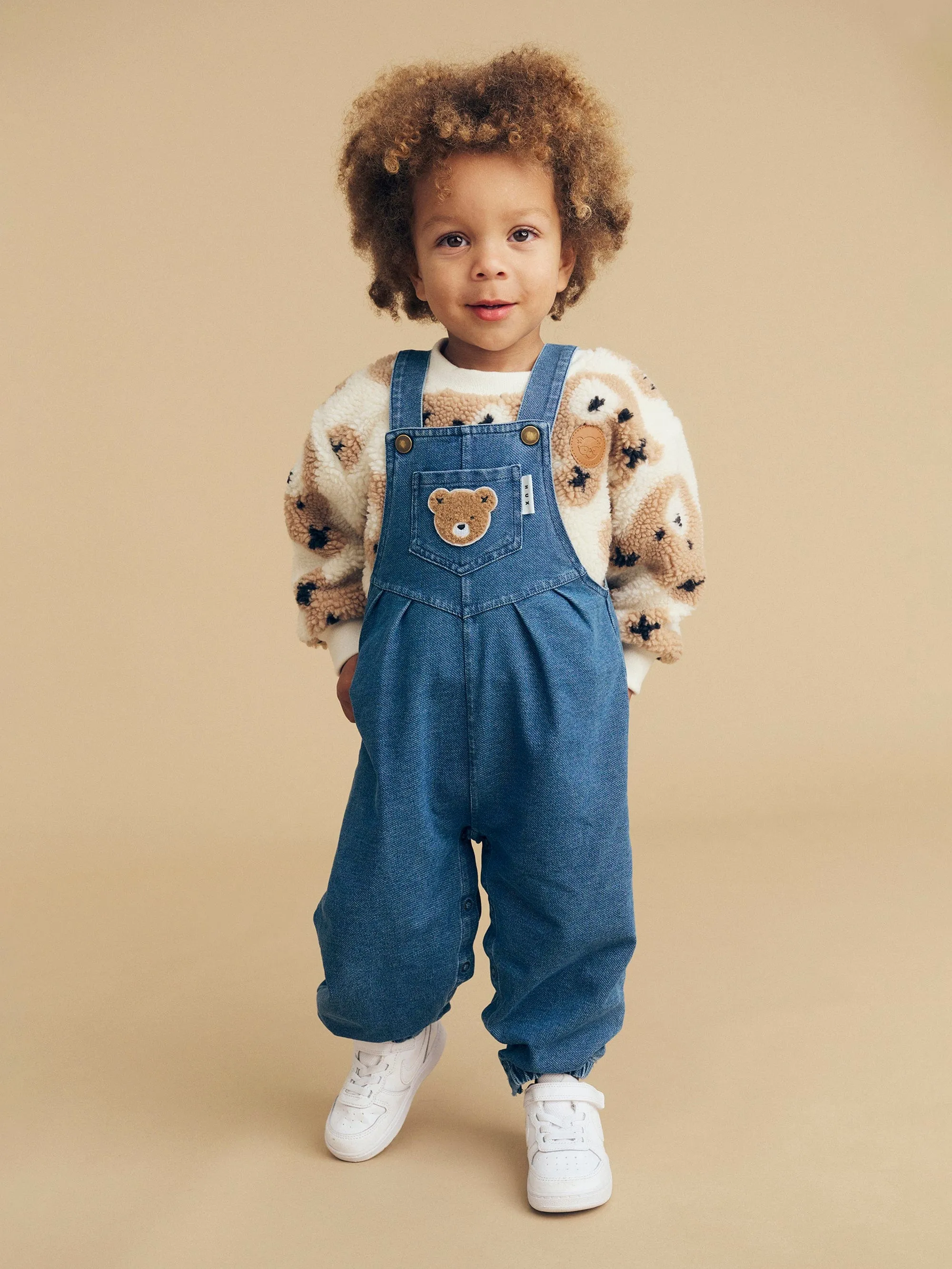 Huxbaby HUXBEAR KNIT DENIM OVERALLS
