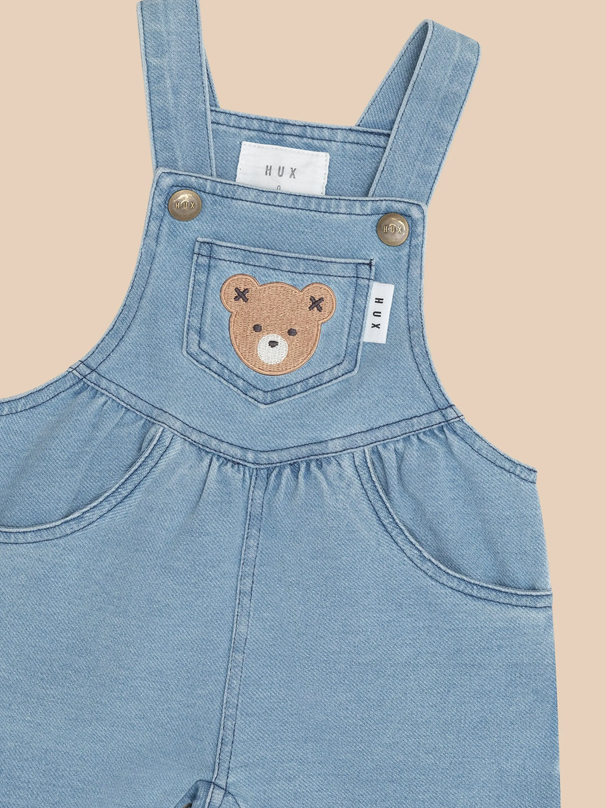 Huxbaby HUXBEAR KNIT DENIM SHORT OVERALLS