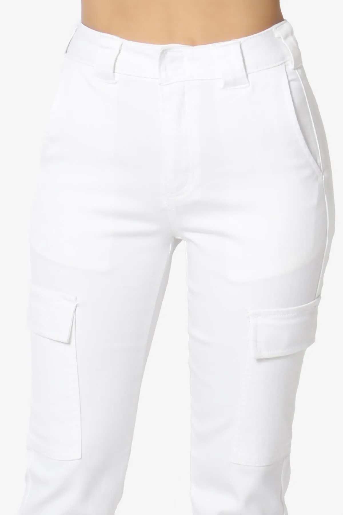 Imaan Stretch Canvas Cargo Pants White