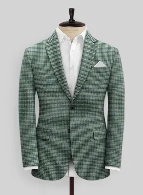 Italian Green Houndstooth Tweed Jacket