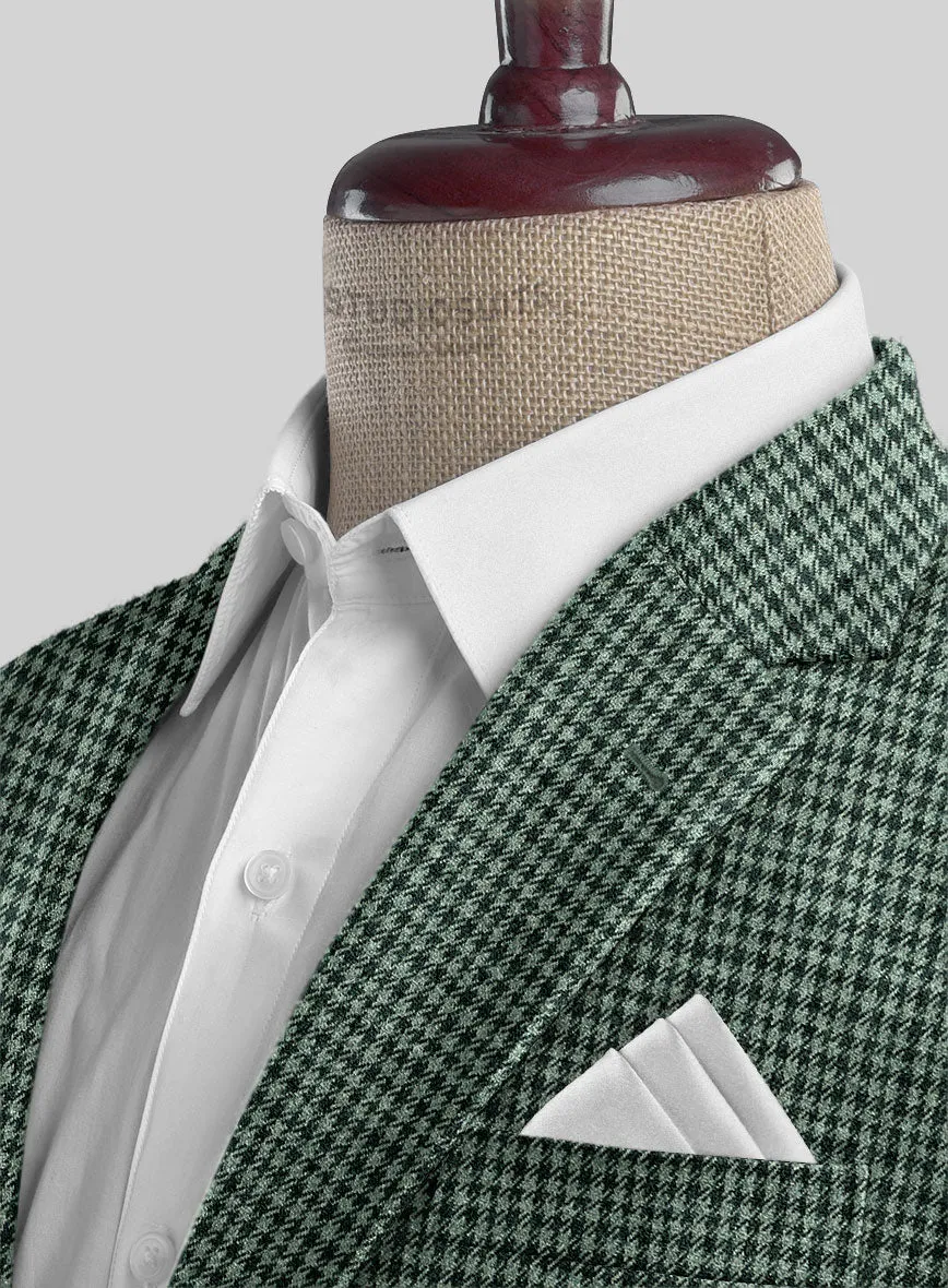 Italian Green Houndstooth Tweed Jacket