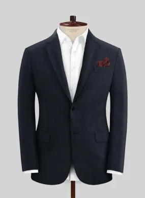 Italian Prato Dark Blue Dobby Linen Jacket